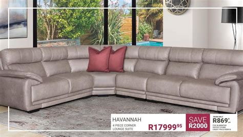 Havannah 4 piece corner lounge suite couch offer at Bradlows