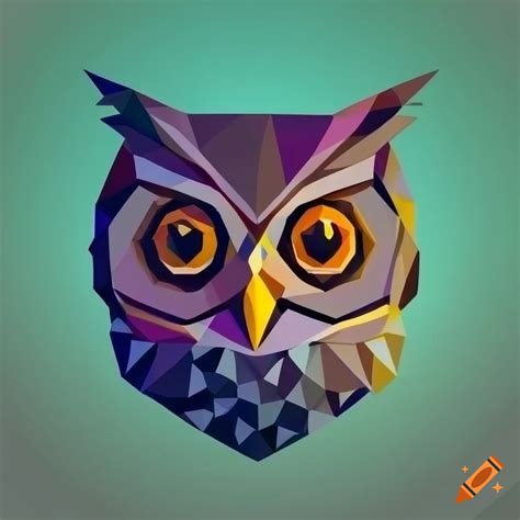 Low poly owl logo design on Craiyon