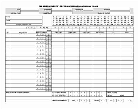 7 Basketball Stat Sheet Template Excel - Excel Templates - Excel Templates