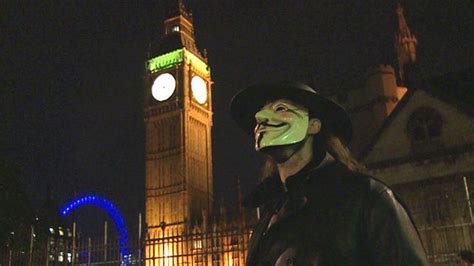 Guy Fawkes protest in central London on Bonfire Night - BBC News