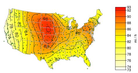 Maps of Non-hurricane Non-tornadic Extreme Wind Speeds for the Contiguous United States | NIST