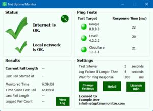 Net Uptime Monitor - the simple Internet Connection Monitor