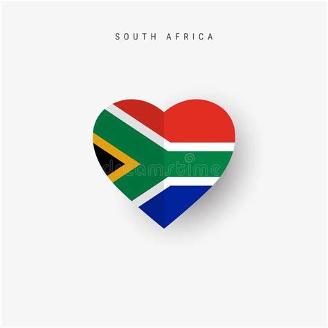 South Africa Heart Shaped Flag. Origami Paper Cut South African National Banner Stock Vector ...