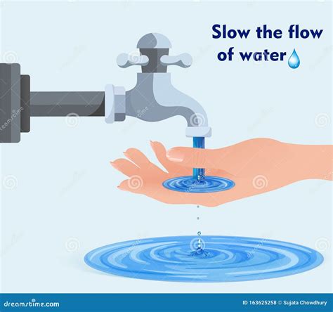 Vector Illustration of Slow the Flow of Water Stock Vector - Illustration of pouring ...