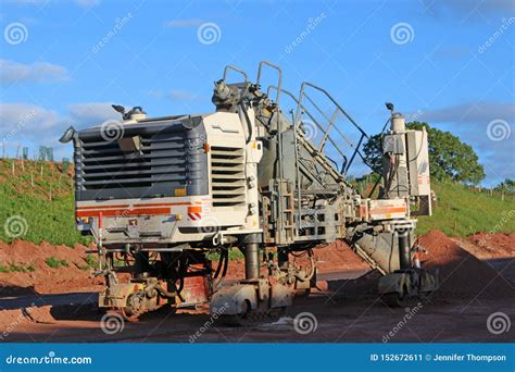 Concrete Paving Machine on a Road Construction Site Stock Image - Image of stone, concrete ...