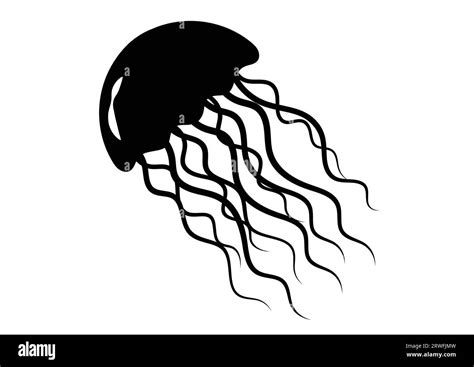 Jellyfish Silhouette clipart vector flat design Stock Vector Image & Art - Alamy