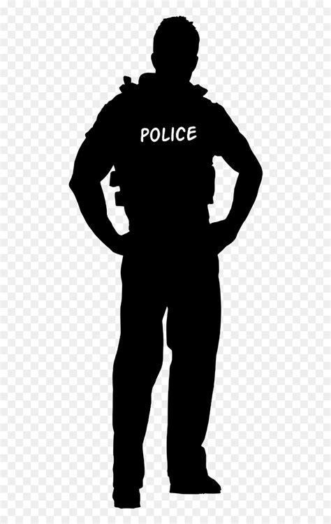 Policeman Swat Team Silhouette - Police Officer Silhouette, HD Png Download - vhv