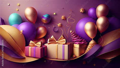 birthday celebration background. generative Ai Stock Illustration ...