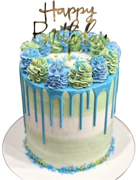 Green & Blue Party Cake - Sugar Whipped Cakes Website