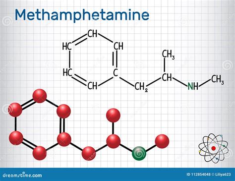 Meth Cristalino De La Metanfetamina, Molécula De C10H15N Che Estructural Ilustración del Vector ...