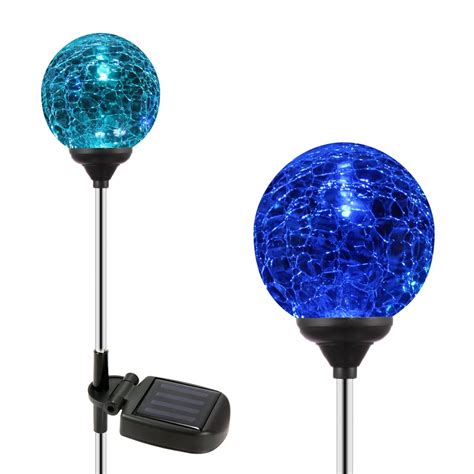 Solar Globe Lights, OxyLED Crystal Glass LED Light/Solar Stake Light, Color-Changing Outdoor ...