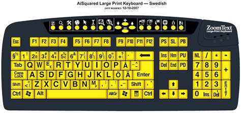 ZoomText Large Print Keyboard, gulsvart