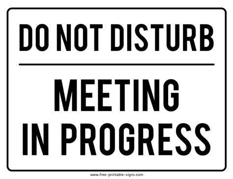 Meeting In Progress Sign Printable - Customize and Print