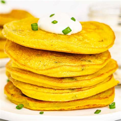 Vegan Savory Pancakes (Mung Bean Scallion Pancakes) - Vegan Blueberry