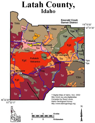 Geologic map of Latah county