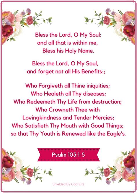 Psalm 103:1-5 (Bless The Lord) | Bless the lord, Psalms, Bible verses ...