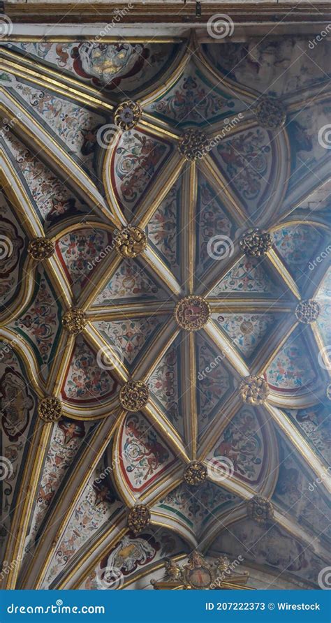 Ancient Architecture Ceiling of Cathedral of Segovia Interior Vi ...