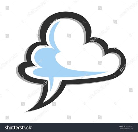 Message Cloud Vector Illustration Isolated On White Background - 105037331 : Shutterstock