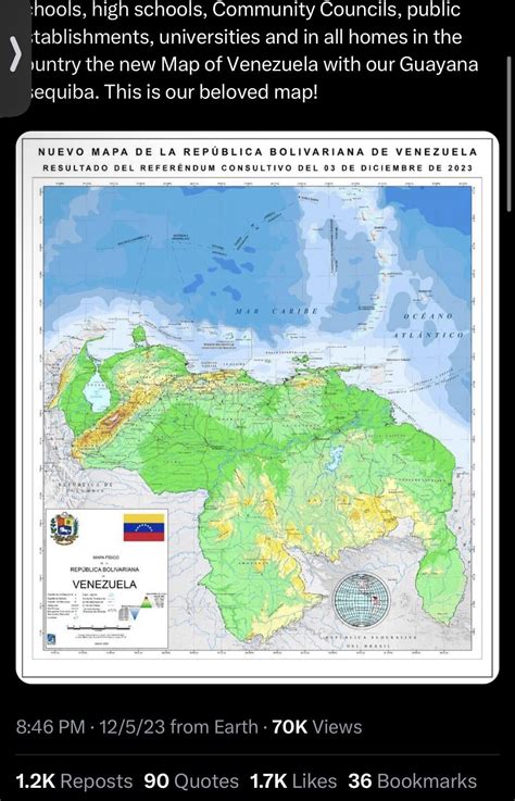 New map of Venezuela according to Maduro : r/Guyana