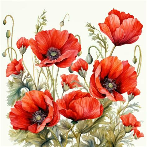 Watercolor poppy flowers background 27847967 Stock Photo at Vecteezy