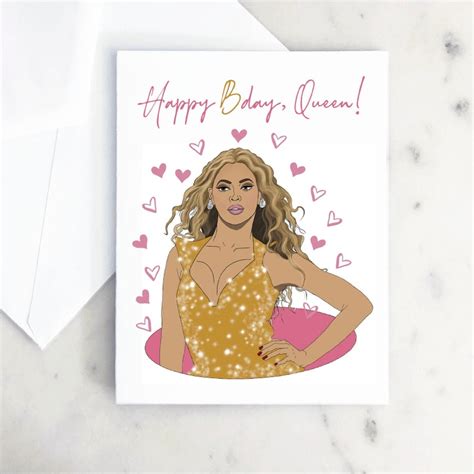 Beyonce Birthday Card Card for Friend Happy Birthday Queen | Etsy