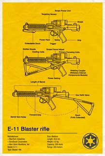 E11 Blaster rifle Blueprint - Star Wars | I've redone the mo… | Flickr