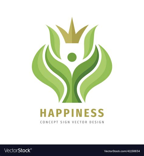 Happiness concept business logo design human Vector Image