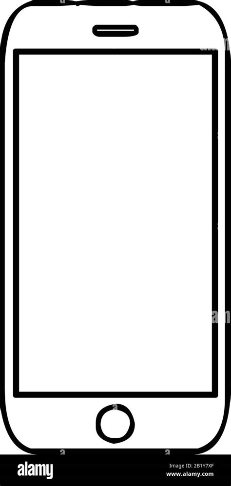 mobile phone, smartphone (in white color) silhouette, symbol, outline, vector illustration Stock ...