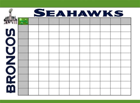 Football Squares Template Excel