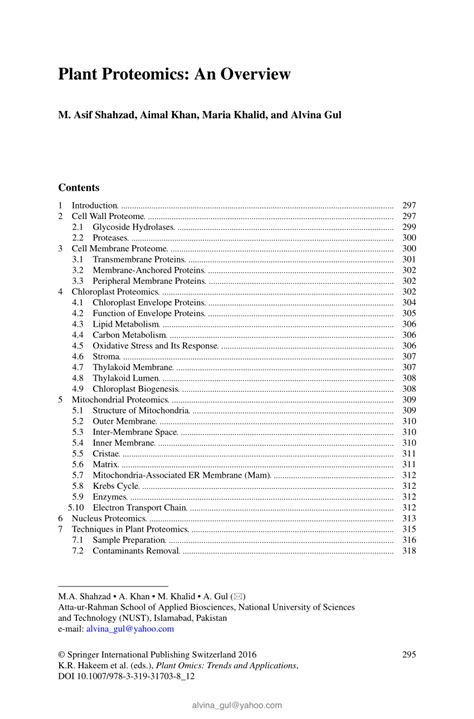 (PDF) Plant Proteomics: An Overview