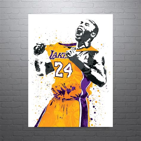 Kobe Bryant Los Angeles Lakers Basketball Poster Man Cave - Etsy