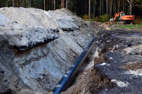 Natural Gas Pipeline Construction Work. Stock Photo - Image of boom ...