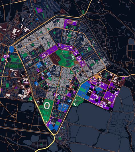 Worked on a new tilemill style today - Map of Salt lake, Kolkata [2000x2252][OC] : MapPorn