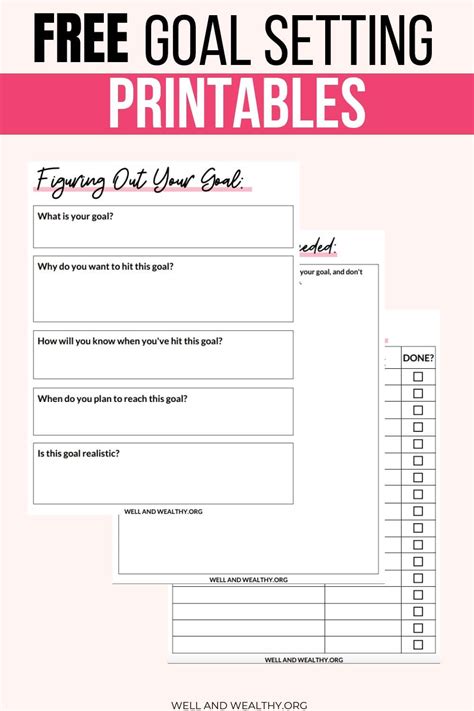 Free Printable Goal Sheets That Make Achieving Your Goals Inevitable