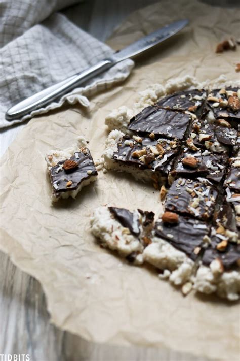 5 Ingredient No Bake Healthy Coconut Bars - Tidbits