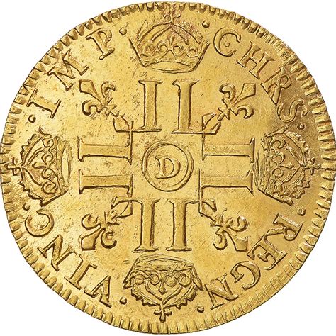 Coin, France, Louis XIV, Louis d'or au buste juvénile, 1661, Lyon,