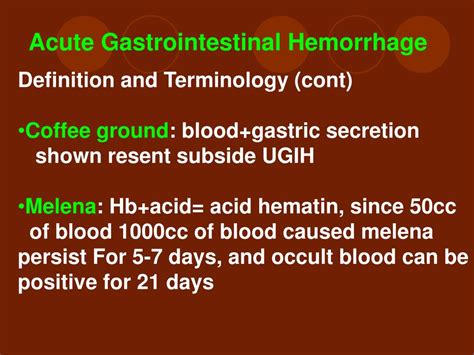 PPT - Acute Gastrointestinal Hemorrhage PowerPoint Presentation, free download - ID:4496910