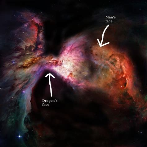 The Orion Nebula kind of looks like a dragon breathing fire onto (a ...