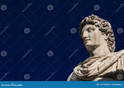 Castor or Pollux Statue with Copy Space Stock Photo - Image of blue ...