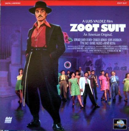 a movie poster for the film zoot suit with an image of a man standing ...