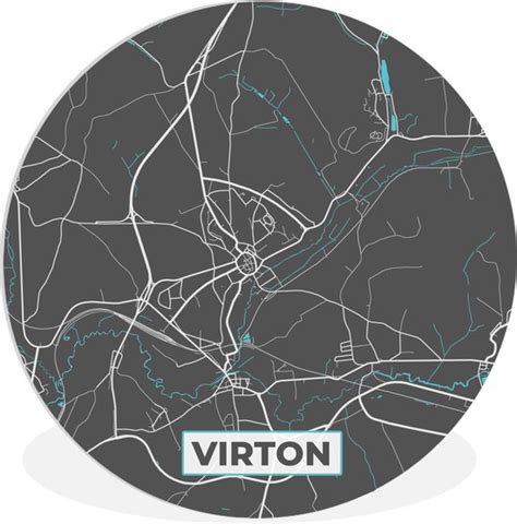 Wall Circle - Wall Circle Indoor - City Map - Grijs - Map - Virton ...