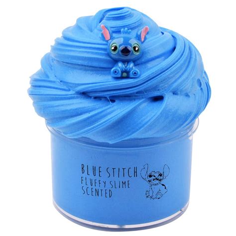 AZK Newest Blue Stitch Fluffy Slime, Nickelodeon Premade Slime, Cloud Cream Slime, Flower ...