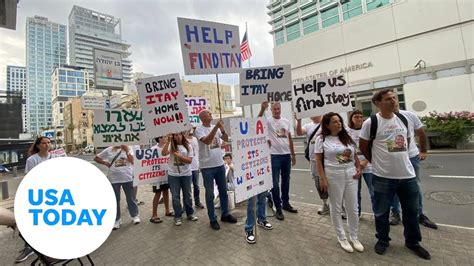 American parents of Hamas hostage protest at US embassy | USA TODAY ...