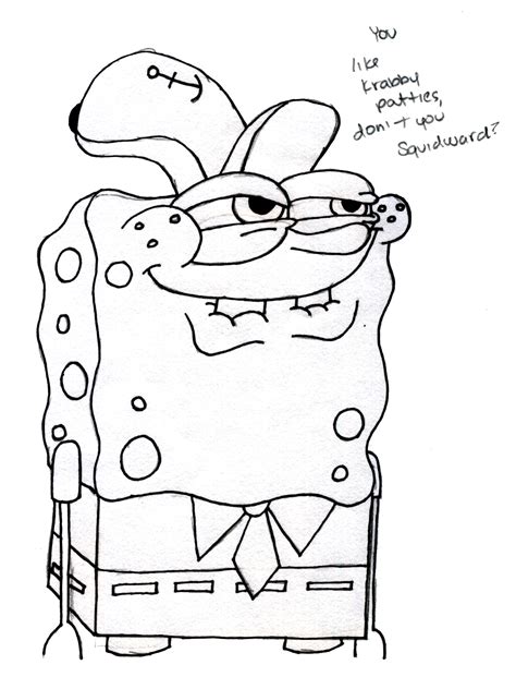 Spongebob Ghetto Drawing Gangster Coloring Patrick Pages Clipartmag Sketch Coloring Page