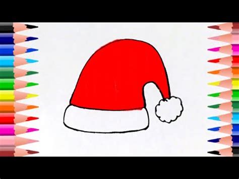 How to draw Santa Hat | Easy step by step - YouTube