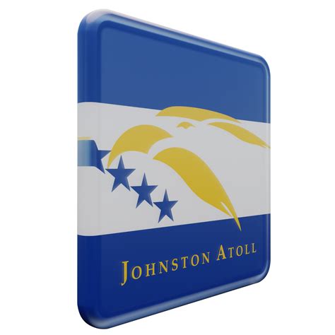 Johnston Atoll Left View 3d textured glossy square flag 10869005 PNG