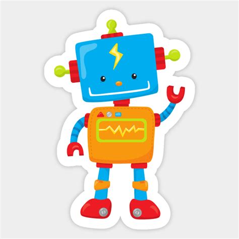 Cute Robot, Colorful Robot, Funny Robot, Robotics - Cute Robot - Sticker | TeePublic