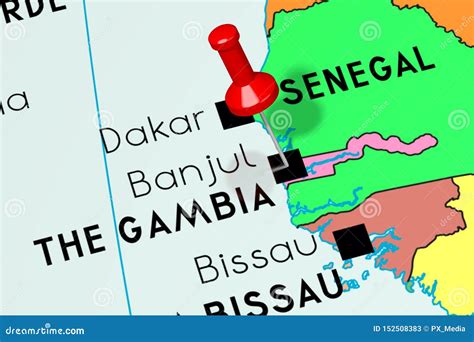 Banjul City Republic Of The Gambia, Banjul Division Map Vector Illustration, Scribble Sketch ...