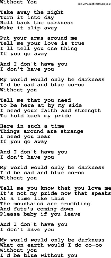 Without You, by The Byrds - lyrics with pdf