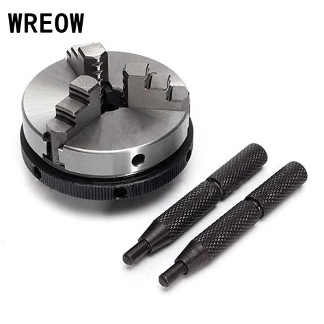 1pc Metal 3 Jaw Lathe Chuck 63mm/65mm Mini Chuck with 2pcs Lock Rods For M14 Metalworking ...